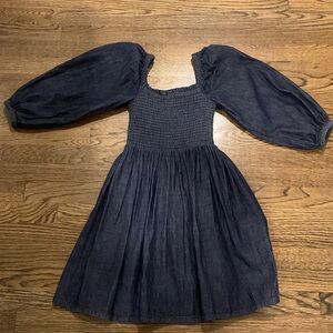 JCREW Denim Puff Long Sleeve Dress